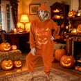 thumbnail image 2 of Kintue Adult Pumpkin Onesie Costume, Halloween Cosplay Costume Hooded Pajama Jumpsuit, Plush Fleece One Piece Loungewear Pajamas Family, 2 of 7