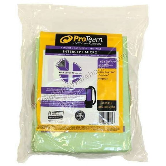 Proteam & Aggresor Paper Bag Super Coach , Megavac 10 Pack 10 Quart Part # 100331