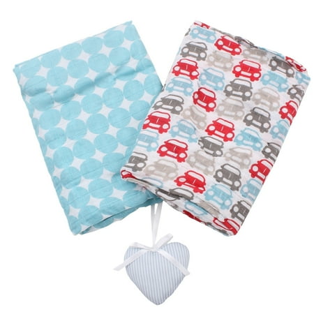 UPC: 7297476112181 | Minene Pair of Large Cotton Baby Swaddler Blankets Turquoise