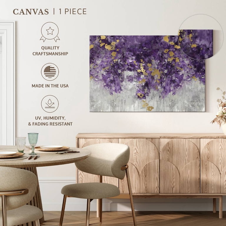 Elephant Stock Charmed Purple Wall Art - Horizontal Canvas Wall