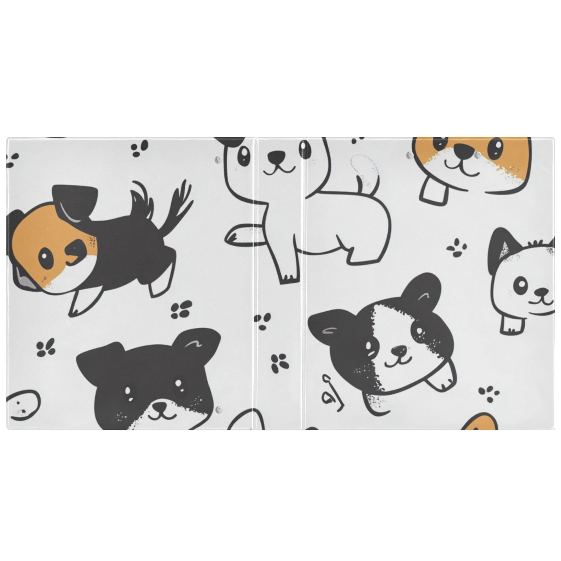 Cute Puppy Dogs 3 Ring Binders 1.5 inch Hardcover File Folders with Interior Pockets A4 Size Organizer for School Office Hospital