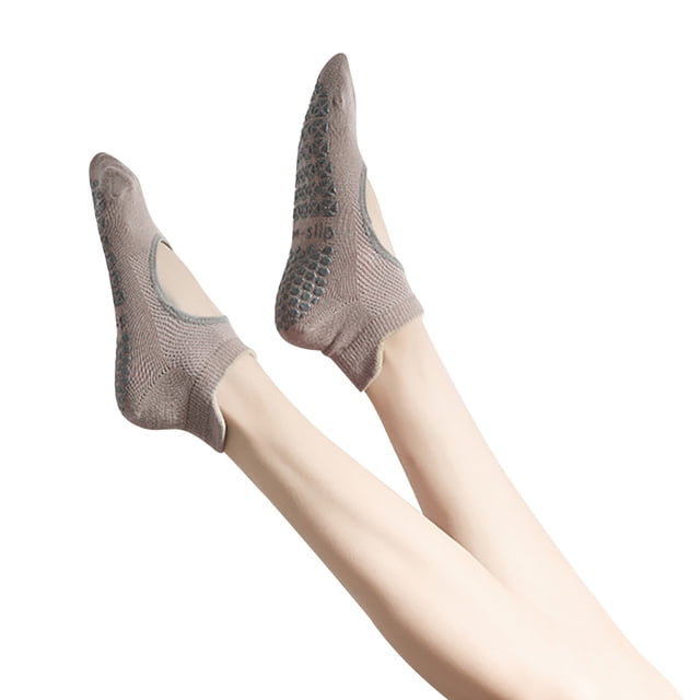 Ladies' Solid Color Backless Grip Socks Yoga Ankle Sports Socks Ladies' Anti Slip Slippers Socks