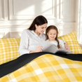 thumbnail image 4 of Manfei Modern Checkered Twin Comforter Sets,Geometric Plaid Bedding Set,Yellow White,Black Reversible,2pcs,1 Comforter and 1 Pillowcase,2pcs,1 Comforter and 1 Pillowcase, 4 of 7