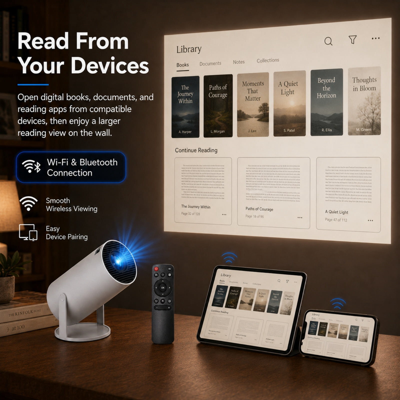 Storyverse Projector, Storyverse Projector with Bluetooth and Wifi Capabilities, Flexible 180° Projection and Automatic Image Calibration, HD Input Support with Built-In Audio, Ideal for Indoor
