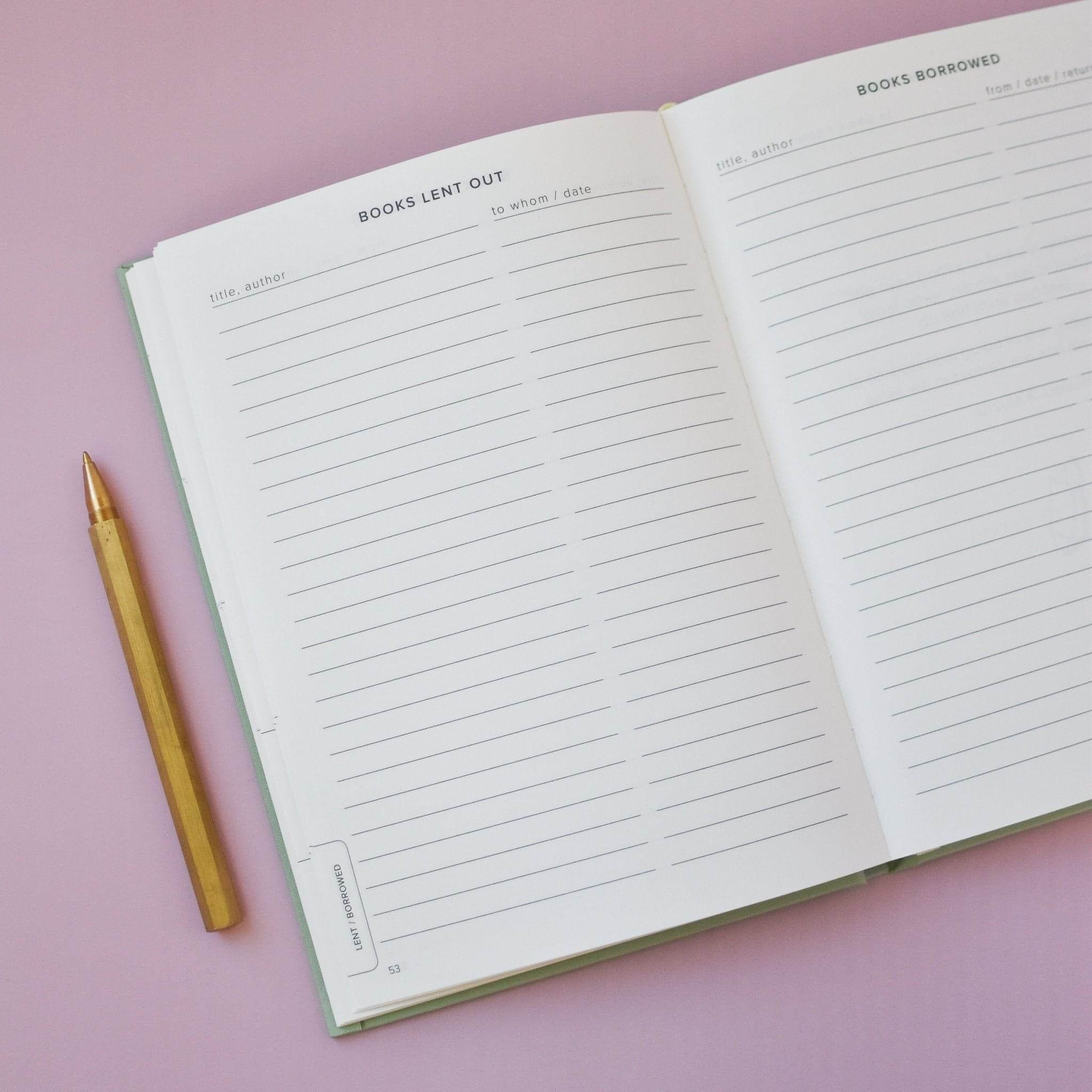 Kunitsa Co. Reading Journal. Review and Track Your Reading (Green) - 52 Book Reviews