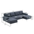 thumbnail image 6 of Sectional Couch Sofa for Living Room,Modern Futon Sofa Chaise U-Shaped with Arm-Pillows & Metal Legs,Up to 4-Seat Capacity Sleeper Sofa (Linen-Dark Gray), 6 of 6