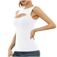 thumbnail image 2 of JDQJBZ Women's Plus Size Tank Tops Basic Undershirt Tanks Solid Color Loose Crop Sleeveless Casual Top, 2 of 4