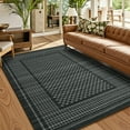 thumbnail image 5 of Garvee 5'x7' Checkered Area Rugs Modern Geometric Carpet, Soft Low Pile Accent Rug Washable Rug with Non-Slip Backing for Living Room Bedroom Office, Black, 5 of 8