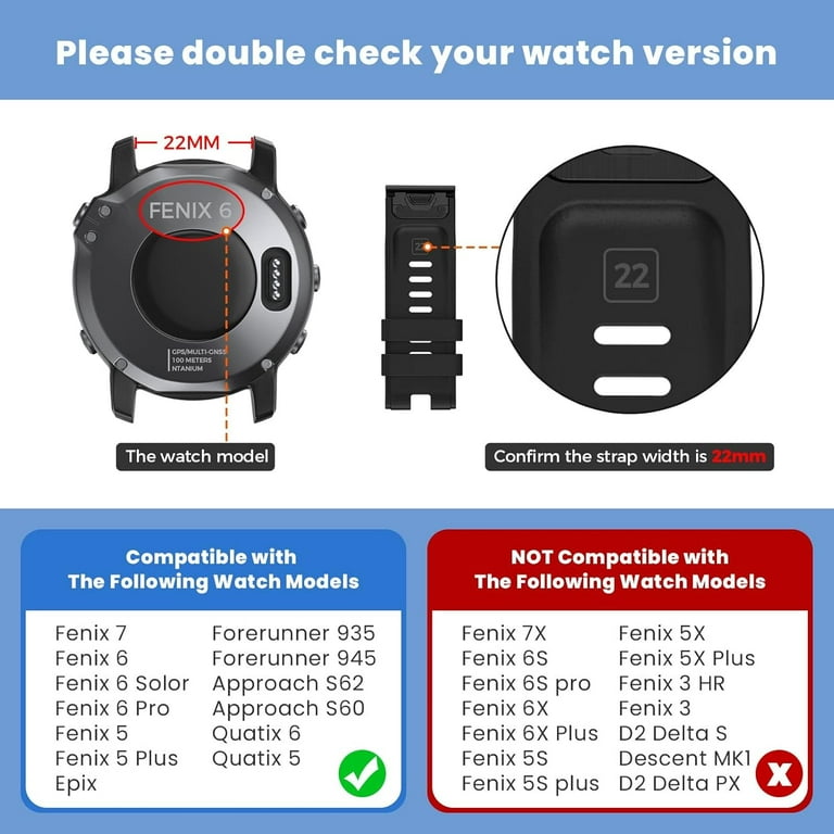Bracelet De Montre Garmin Fenix 5/5 Plus/6/6 Pro, Bracelet De