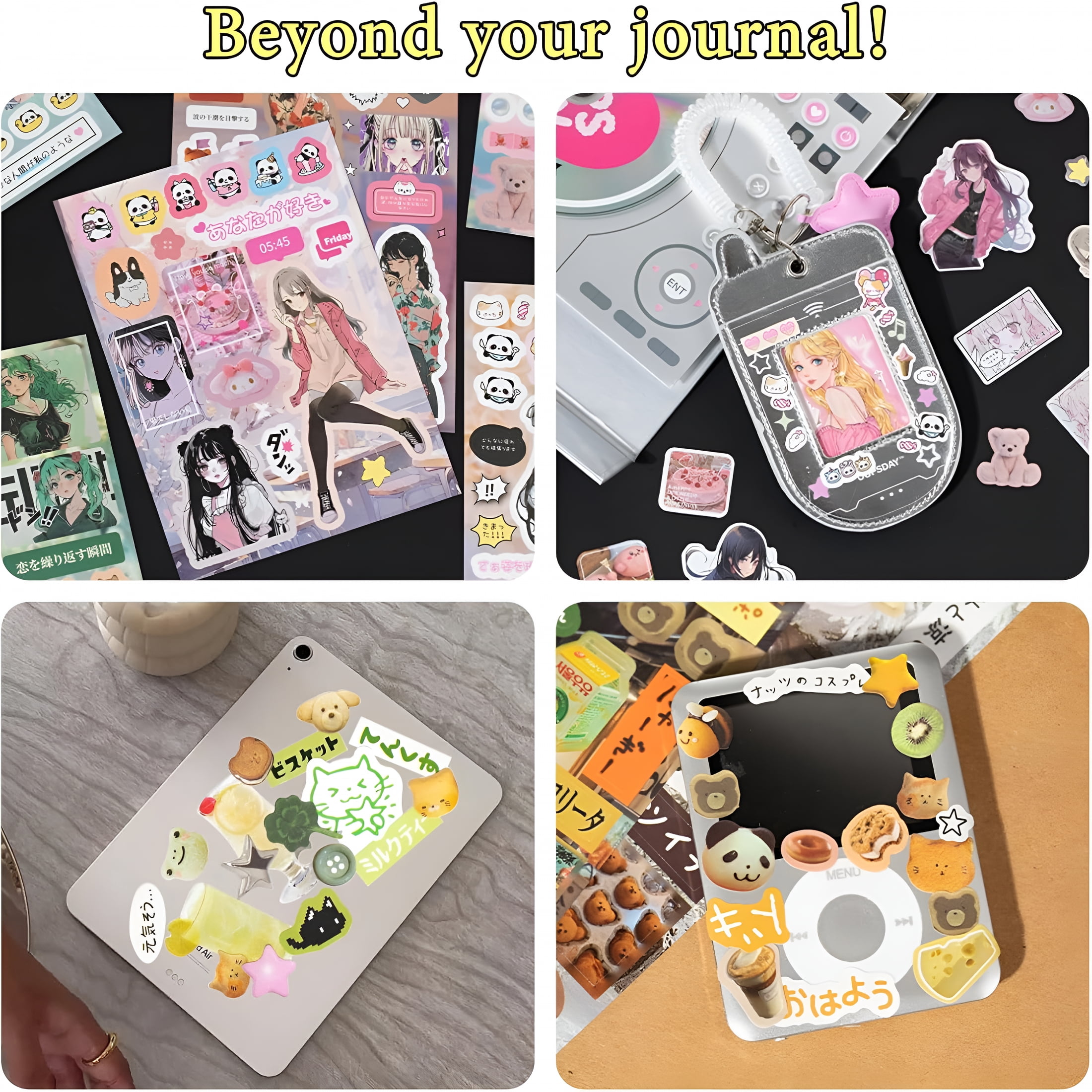 CCOCC 90 Pieces of Japanese Ancient Comic Style,Japanese Sticker Book 2-Pack,90 Sheets with 1600+ Retro Manga Style Kawaii Stickers for Diy Scrapbooking,Journaling,and Creative Decoration