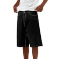 thumbnail image 2 of Baggy Jean Shorts for Men Casual Loose Fit Hip Hop Skateboard Denim Shorts, 2 of 6