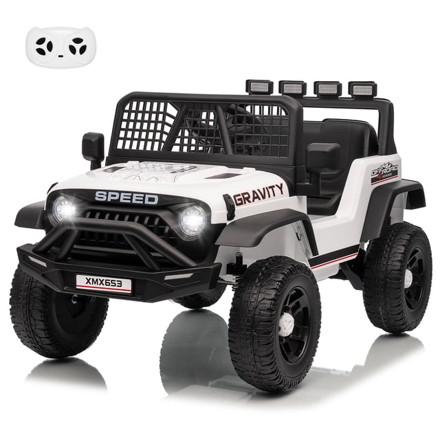 12V Kids Electric Ride On Truck with Remote Control Ride On Toy for Toddler Boys & Girls Bluetooth Music Player LED Lights