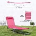 thumbnail image 3 of Outsunny Chaise Longue d'Extérieur, Chaise Inclinable Pliante et Réglable, Rose, 3 of 10