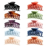 Magicsky 10PCS Large Hair Claw Clips, Nonslip Matte Plastic/ Resin Hair Catch Teeth Clamp, 4.3 Inch Strong Hold Banana Keel Barrettes for Thick and Thin Hair-Fashion Accessories for Women Girls