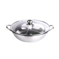thumbnail image 3 of Hot Pot Pan Kitchenware Professional Separate Shabu Hot Hot Pot Cooker with Glass Lid for Party 32cm, 3 of 9
