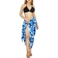 thumbnail image 2 of LA LEELA Women's Beach Cover up Wraps Skirt Beachwear Swim Summer Pareos Long Swimwear Coverups Cover-up Bikinis Cover up One Size Azure, Tie Dye, 2 of 4