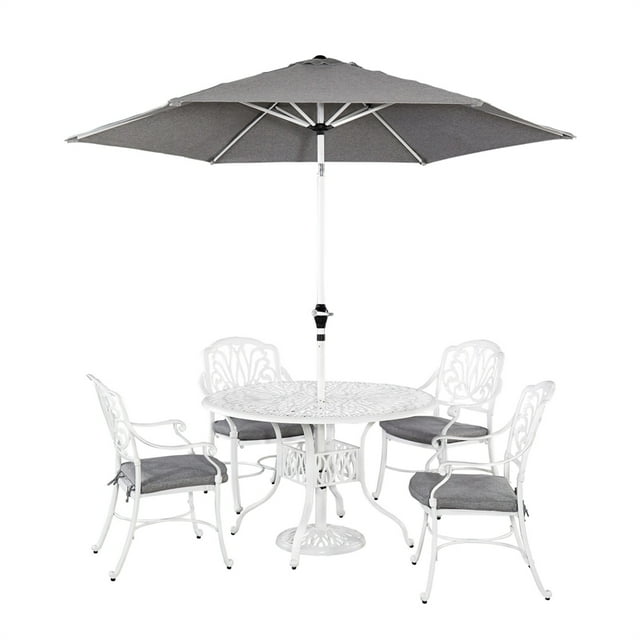 Homestyles Capri Aluminium 6 Pièces Salle à Manger Extérieure en Blanc