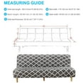 thumbnail image 2 of SHANNA Futon Slipcover Armless Sofa Covers Stretch Sofa Bed Slipcover Protector Elastic (Gray Geometry), 2 of 8