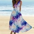 thumbnail image 4 of Baqcunre Casual Dresses for Women Sundresses for Women Elegant Wrap V Neck Sleeveless Maxi Dress Trendy Floral Print Flowy Beach Dress Dresses for Women 2024 Summer Dresses for Women 2024, 4 of 6