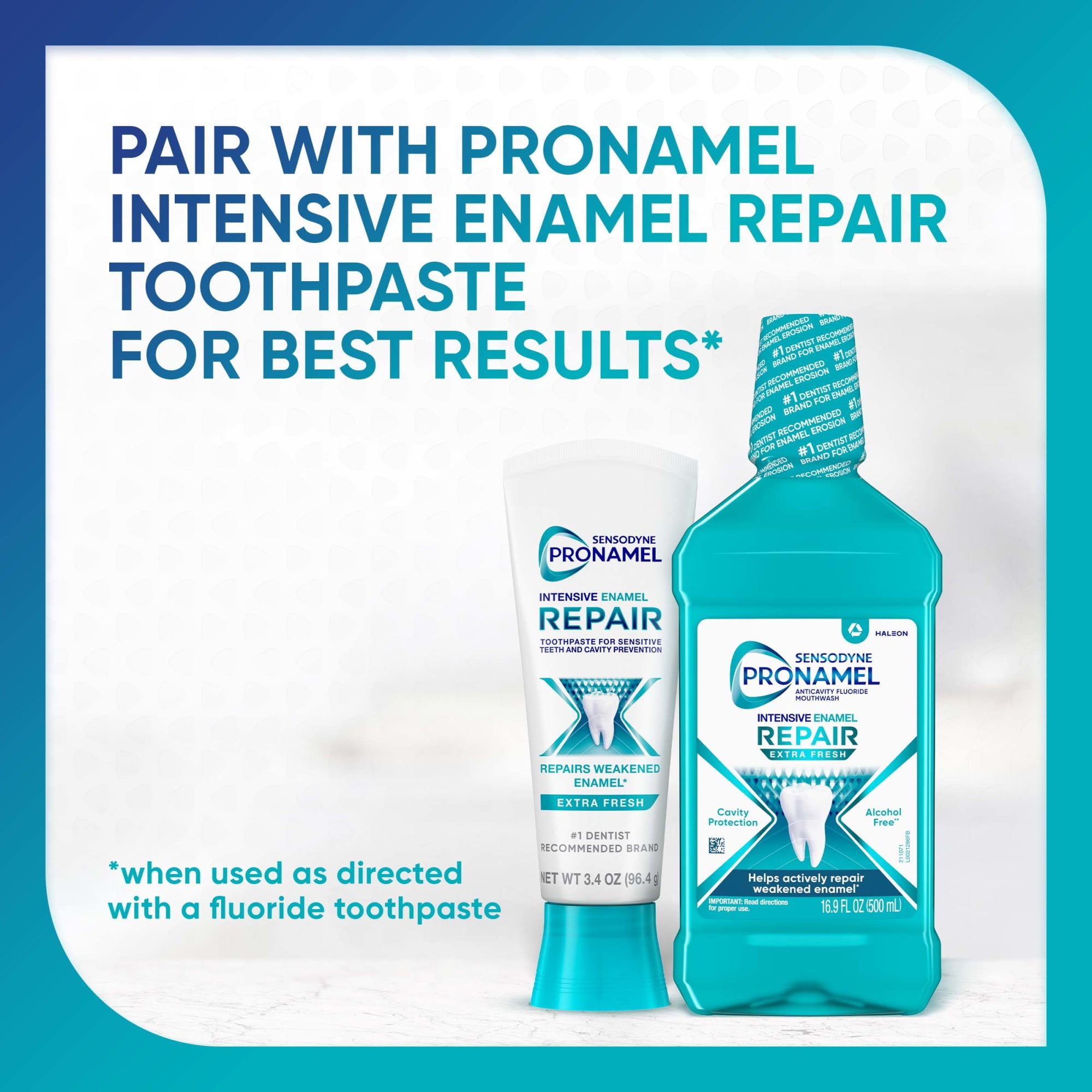 Sensodyne Pronamel Intensive Enamel Repair Mouthwash to Help Actively Repair Enamel and Protect Against Cavities, Extra Fresh, 16.9 Fl Oz, for Adults
