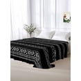thumbnail image 5 of Black White Geometric Twim XL Size Flat Sheet, Wrinkleproof & Fadeproof Cooling Flat Bed Sheet Only, Modern Striped Plaid Abstract Art Breathable Soft Bedding Top Sheets 66 x 102 Inches, 5 of 8