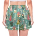 thumbnail image 2 of Women's Silk Pajama Shorts Christmas Decorated Christmas Tree Pajama Shorts Women's Casual Pajama Shorts with Pockets, 2 of 6
