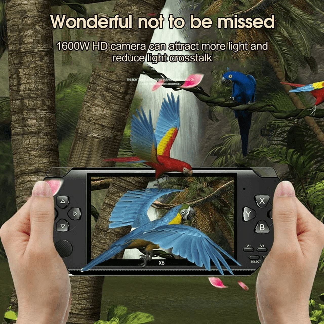 PSP High Definition Handheld Game Machine X6,8GB, 4.3 Inch Screen, With Camera Built-In Over 1200 Free Games