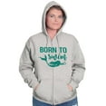 thumbnail image 4 of Mermaid Born to Swim Cute Water Lover Zip Hoodie Sweatshirt Women Brisco Brands M, 4 of 6