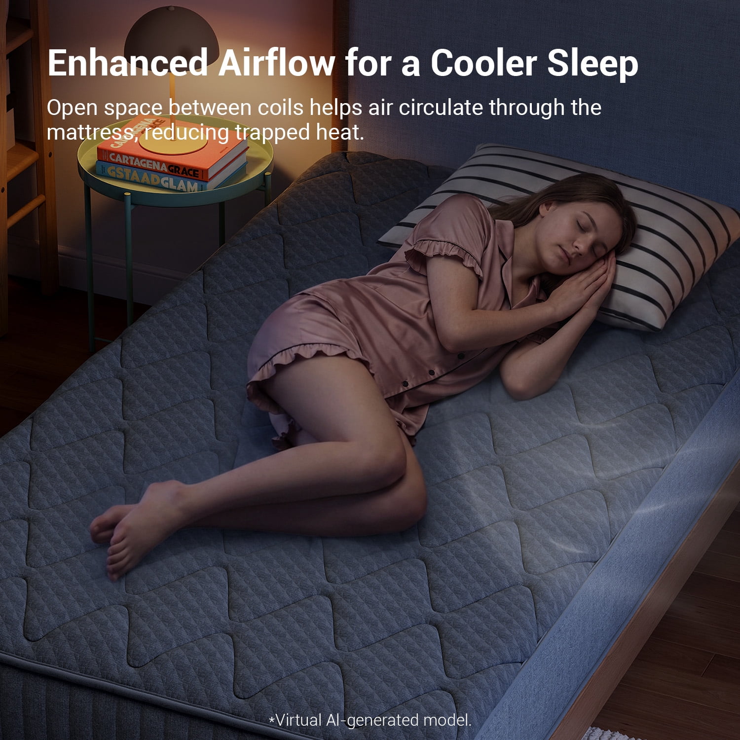 Avenco Misty 6" Twin Size Cooling Memory Foam Medium Supportive Innerspring Mattress