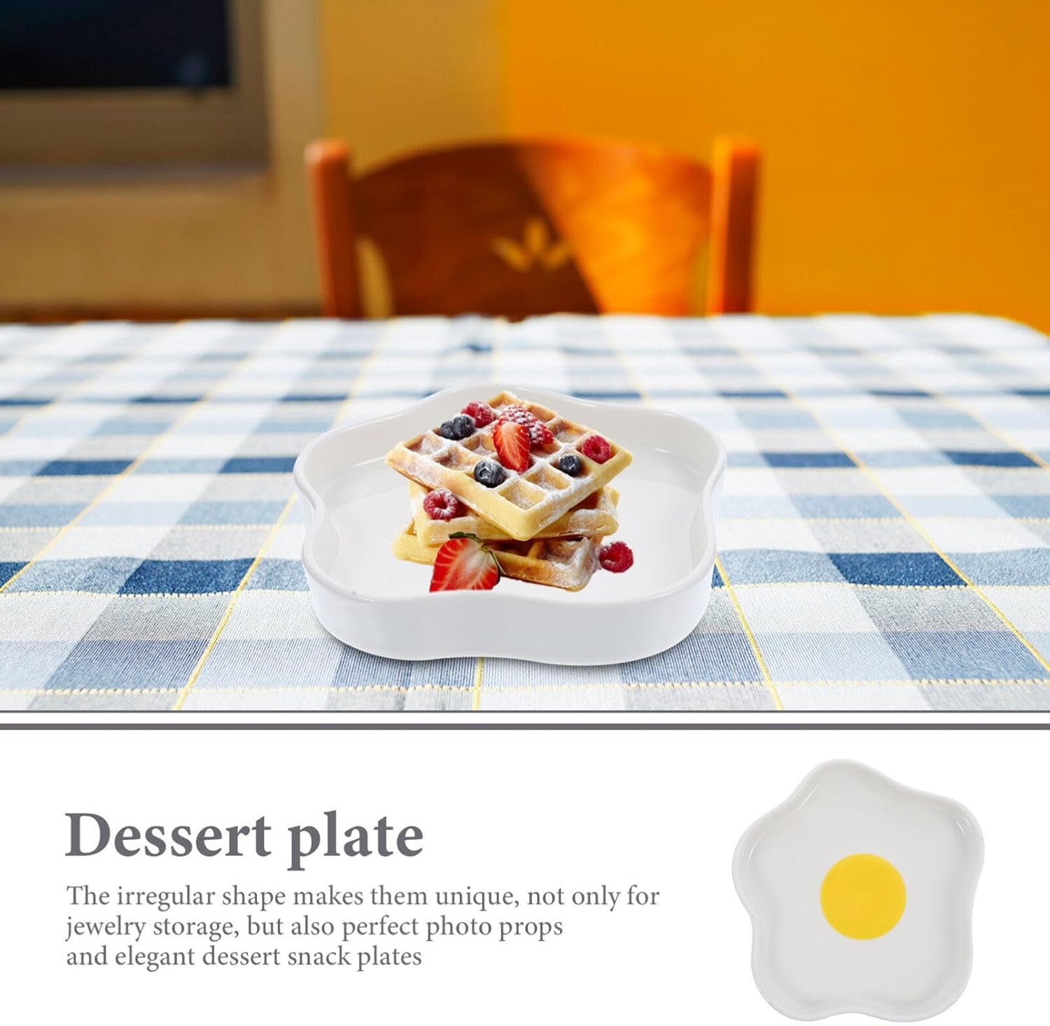 CATPAN Poached Egg Ceramic Plate Restaurant Food Plate Dessert Serving Tray Home