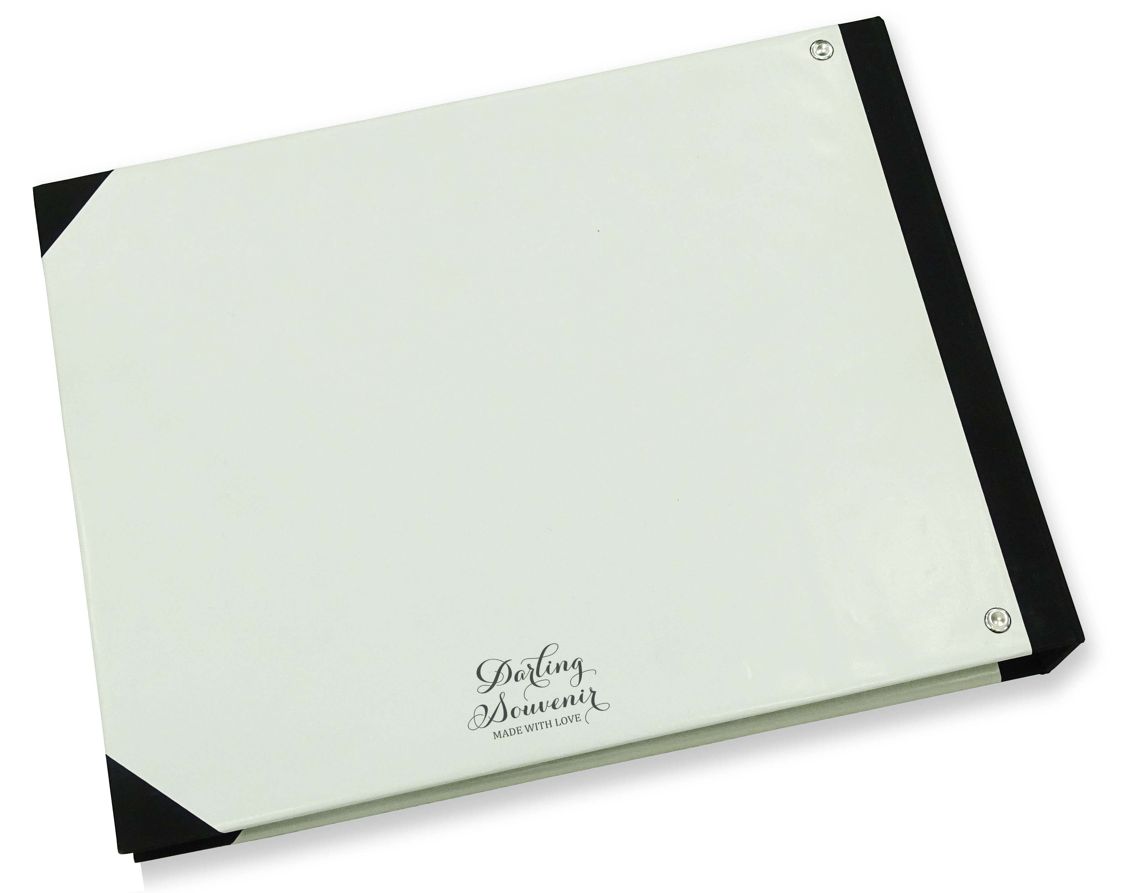 Darling Souvenir Grey Hanging Heart & Love Birds Printed Hardbound Cover Guestbook For Wedding Guest Sign In Book Registry-9 x 12 Inches