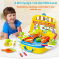 thumbnail image 6 of OLEOCA Toddler Kitchen Playset — 25 Piece Portable Pretend Kitchen Set with Toy Food, Utensils, Pots & Cups, Easy Storage Cooking Gift for Girls & Boys Ages 3+, 6 of 7