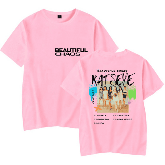 Katseye Album Beautiful Chaos T-Shirt Men/Women Streetwear T-Shirt Shirt Short Sleeve