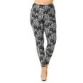 thumbnail image 2 of Buttery Soft Sassy Lace Print Plus Size Leggings (One Size Plus,Charcoal), 2 of 2