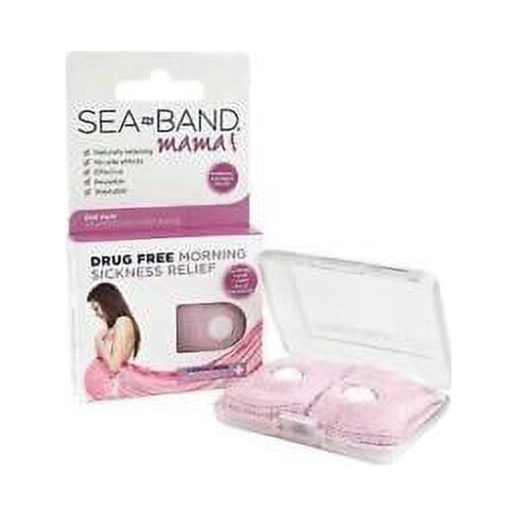 Sea-Band Mama Drug Free Morning Sickness Relief Wristband 1 Pair "Case Included"