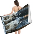 thumbnail image 3 of PHYHOO Wolf Oil Painting Sand Free Microfiber Beach Towel Lightweight Oversized Quick Dry for Swimming, Pool, Camping, Yoga, Traveling Essentials Accessories Vacation Stuff  30x60in, 3 of 8