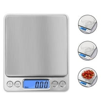 500g/ 0.01g Small Pocket Jewelry Scale, Digital Kitchen Scale with 2 Trays, Stainless Steel Gram Scales Weight Gram and Oz, Digital Herb Scale, Silver
