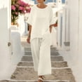 thumbnail image 6 of Bovxnpu Lounge Sets for Women Summer 2 Piece Outfits Set Crew Neck Short Sleeve With Cargo Pants For Spring Summer Set, 6 of 7