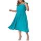 thumbnail image 4 of Vestido Plus Size Agnes Orinda para Mujeres con Mangas de Volante, Cintura Shir, Vestidos de Playa y Sol 1X Azul Lago, 4 of 6