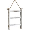 thumbnail image 2 of 2X Wall-Hanging Towel Ladder Rustic Whitewashed Wood Countertop Ladder Farmhouse Decor Towels Rack with Adjustable Rope, 2 of 7
