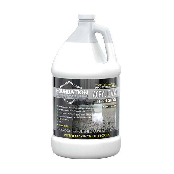 Armor Gloss Wax - WATER-BASED HIGH GLOSS ACRYLIC CONCRETE FLOOR WAX FOR INTERIOR FLOORS (1 Gallon)