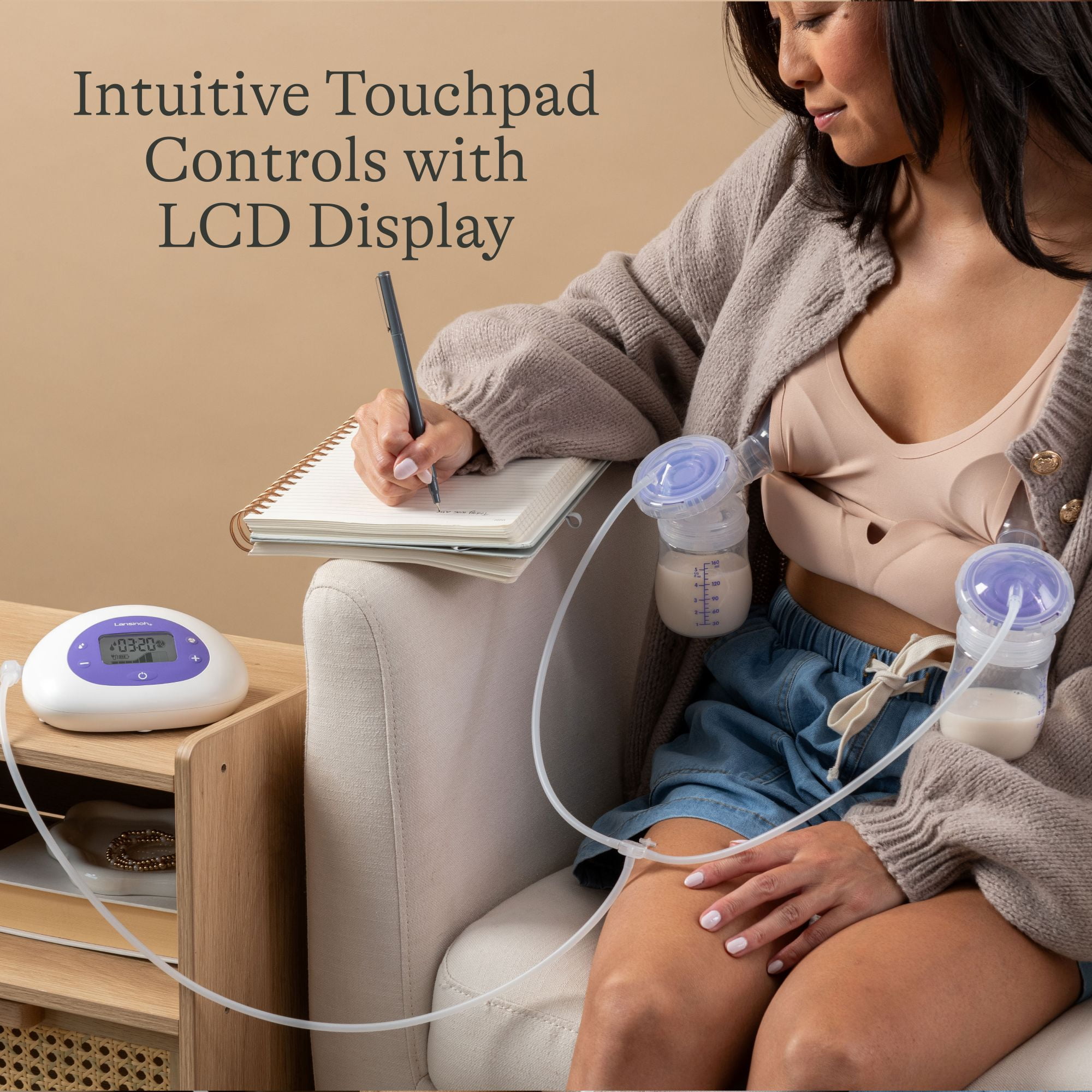 Lansinoh Signature Comfort Portable Double Electric Breast Pump, Lightweight