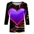 thumbnail image 4 of Craaazy Cozy Valentines Day T Shirts for Women Crew Neck 3/4 Sleeve Tops Gifts, 4 of 6