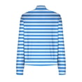 thumbnail image 5 of HAPIMO Women's Fashion Striped Jacket Daily Casual Jacket Coat Long Sleeve Stand Collar Jacket Zip Up Outerwear Lightweight Fall Jacket Light Blue XXL, 5 of 7