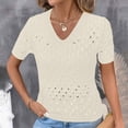 thumbnail image 6 of Posijego Women's Knit Sweater Short Sleeve Tops Summer Cutout Knit Pullover Sweaters Beach Vacation Tunic Tops, 6 of 9