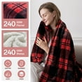 thumbnail image 3 of ELEKA Electric Heated Blanket Throw,50" x 60"， 8 Heating Levels，8 H Timer,Red Plaid, 3 of 7