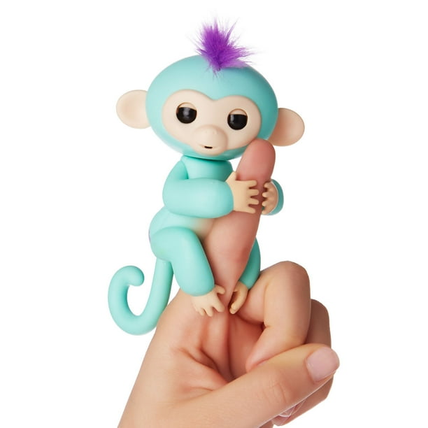 Fingerlings Interactive Baby Monkey Zoe (Turquoise with Purple Hair