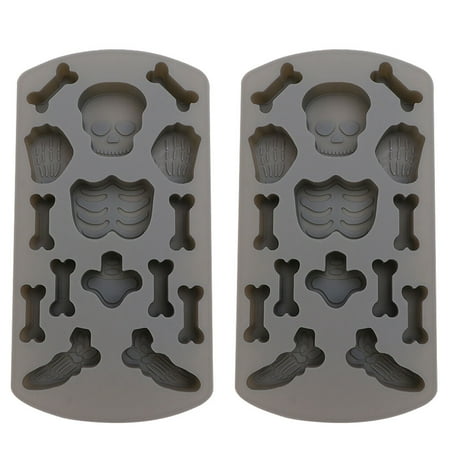 

2Pcs Halloween Creative Silicone Baking Molds Human Skeleton Molds (Dark Grey)