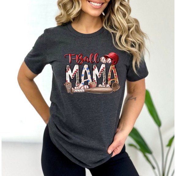 T-Ball Mom T-Shirt, Leopard Print T-Ball Graphic Tee, Mother’s Day Gift, Sports Mom Shirt