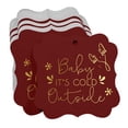 thumbnail image 3 of Inkdotpot Pack Of 50 Real Gold Foil Bracket Shape Paper Tags Baby It's Cold Outside Baby Shower Favor Hang Tags, 3 of 7